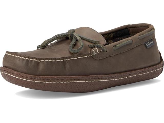 (取寄) エルエルビーン メンズ ハンド ソーン スリッパ フランネル-ラインド L.L.Bean men L.L.Bean Hand Sewn Slippers Flannel-Lined Graphite