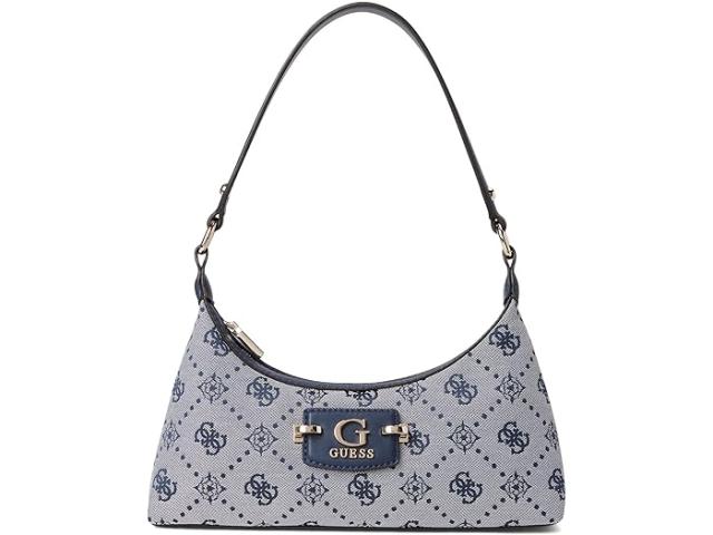(取寄) ゲス レディース ネダ トップ ジップ ショルダー バッグ GUESS women Neda Top Zip Shoulder Bag Navy Logo