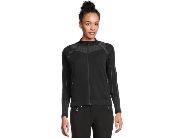 (取寄) ジェイミー サドック レディース フル ジップ セーター ジャケット Jamie Sadock women Full Zip Sweater Jacket Black