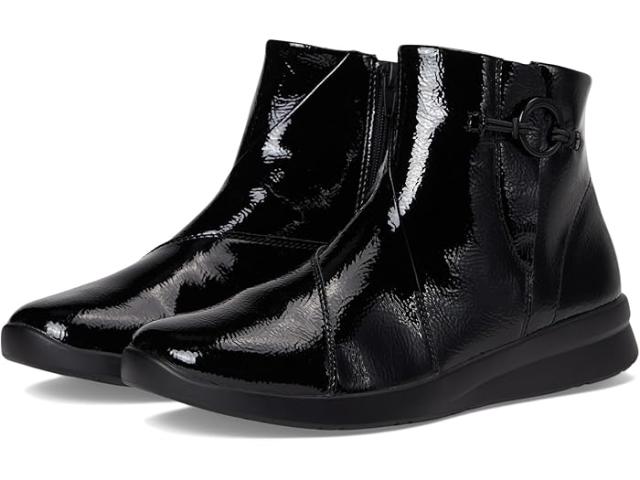 (取寄) クラークス レディース デヴァ Clarks women Ellowyn Deva Black Crinkle Patent Synthetic
