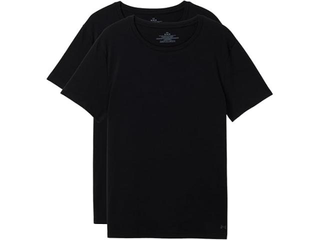 (取寄) アンダーアーマー メンズ パーフ コットン クルー ネック 2-パック Under Armour men Perf Cotton Crew Neck 2-Pack Black