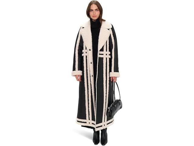 (取寄) ショウ ミー ユア ムームー レディース スイス アルプス コート Show Me Your Mumu women Swiss Alps Coat Black Faux Leather With Sherpa