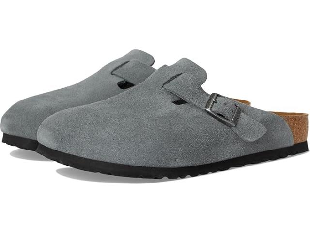 (取寄) ビルケンシュトック メンズ ボストン ソフト フットベッド - スエード Birkenstock men Boston Soft Footbed - Suede Basalt Gray