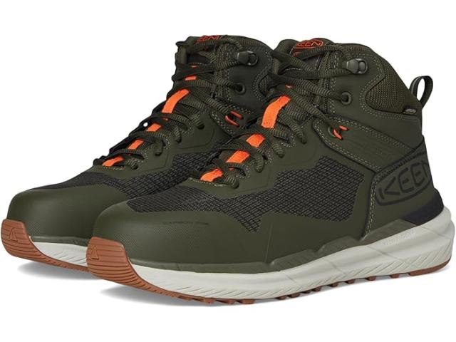 (取寄) キーン ユーティリティ メンズ シンクロ ウォータープルーフ ワーク ブーツ (カーボン-ファイバー トゥ) KEEN Utility men Synchro Waterproof Work Boot (Carbon-Fiber Toe) Forest Night/Gum