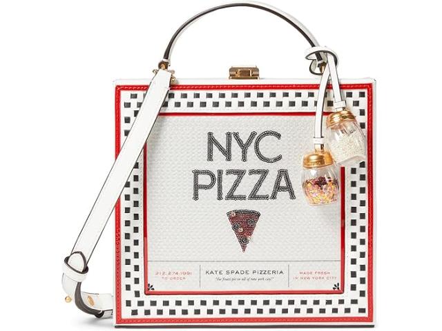 (取寄) ケイトスペード レディース スライス プリンテッド スパッツォラート レザー 3-D ピッツァ ボックス トップ ハンドル Kate Spade New York women Kate Spade New York Slice Printed Spazzolato Leather 3-D Pizza Box Top-Handle Multi