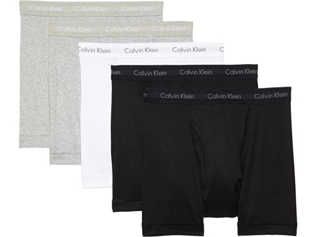(取寄) カルバンクライン アンダーウェア メンズ コットン クラシックス 5 パック ボクサー ブリーフ   Underwear men   Underwear Cotton Classics 5 pack Boxer Brief Black/Heather Grey