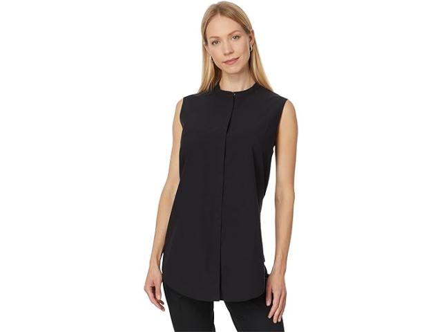 (取寄) アイリーン フィッシャー レディース マンダリン カラー シャツ Eileen Fisher women Eileen Fisher Mandarin Collar Shirt Blackの通販は