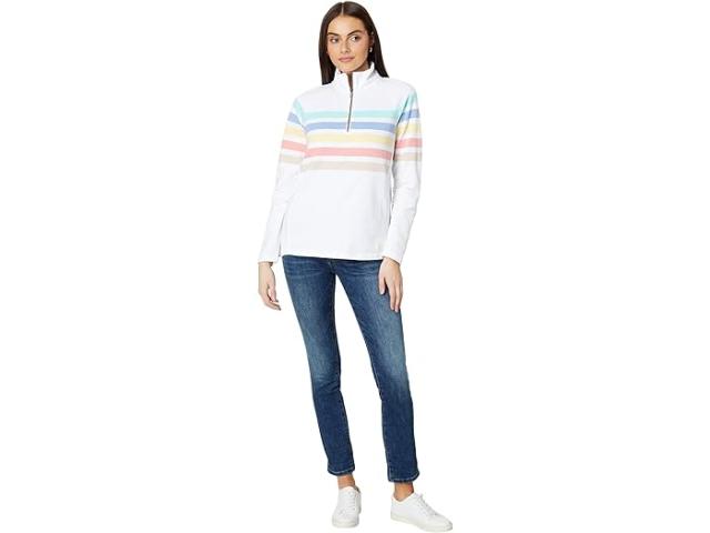 (取寄) エルエルビーン レディース ピークス アイランド 1/4 ジップ L.L.Bean women L.L.Bean Peaks  1/4 Zip White Multi Stripe