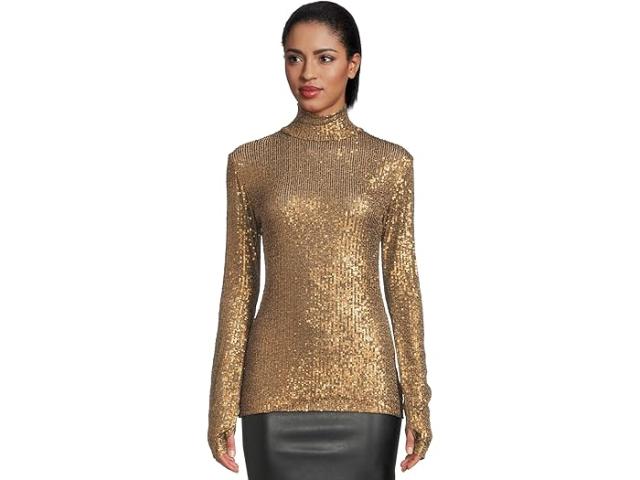 (取寄) ノーマ カマリ レディース スリム フィット ロング スリーブ タートル トップ Norma Kamali women Slim Fit Long Sleeve Turtle Top Bronze