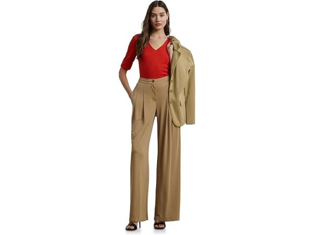 (取寄) ローレン ラルフローレン レディース ピティート ストレッチ コットン エルボー-スリーブ V-ネック ティー Lauren Ralph Lauren women Petite Stretch Cotton Elbow-Sleeve V-Neck Tee Bright Vermilion
