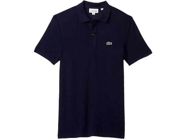 (取寄) ラコステ メンズ ショート スリーブ スリム フィット ピケ ポロ Lacoste men Lacoste Short Sleeve Slim Fit Pique Polo Navy Blue