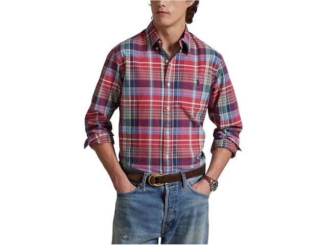 (取寄) ラルフローレン メンズ クラシック フィット プレイド オックスフォード シャツ Polo Ralph Lauren men Classic Fit Plaid Oxford Shirt Red Green Multi