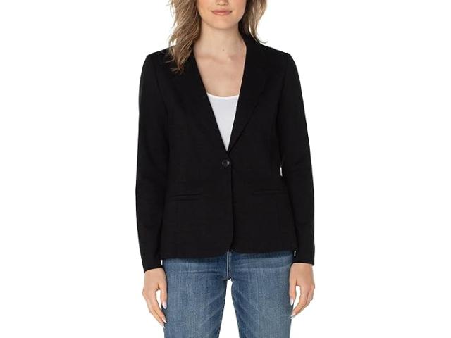 (取寄) リバプールロサンゼルス レディース フィッティド ニット ブレーザー Liverpool Los Angeles women Liverpool Los Angeles Fitted Knit Blazer Black