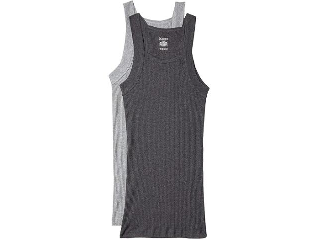 (取寄) 2XIST メンズ 2-パック エッセンシャル スクエア-カット タンク 2(X)IST men 2(X)IST 2-Pack ESSENTIAL Square-Cut Tank Charcoal Heather/Grey Heather