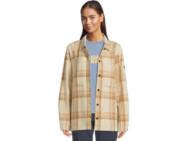 (取寄) フェールラーベン レディース シンギ フランネル オーバーシャツ Fjllrven women Fjallraven Singi Flannel Overshirt Chalk White/Dune Beige