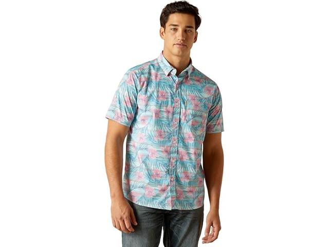 (取寄) アリアット メンズ モンロー ストレッチ モダン フィット シャツ Ariat men Ariat Monroe Stretch Modern Fit Shirt Misty Jadeの通販は 18,380円