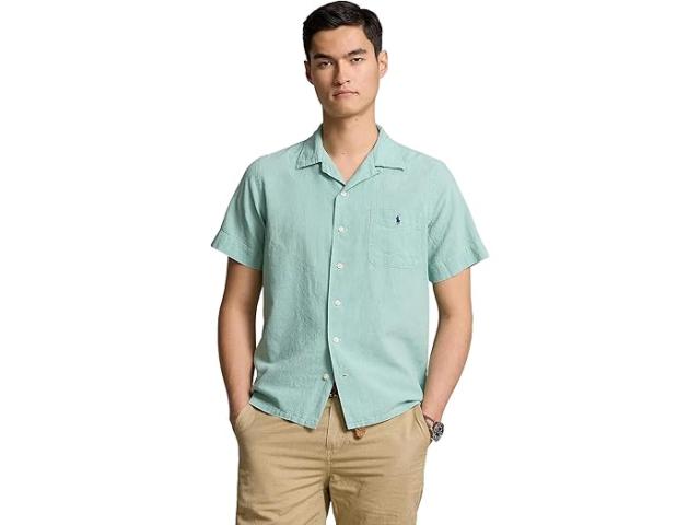 (取寄) ラルフローレン メンズ クラシック フィット リネン-コットン キャンプ シャツ Polo Ralph Lauren men Polo Ralph Lauren Classic Fit Linen-Cotton Camp Shirt Celadonの通販は 36,120円