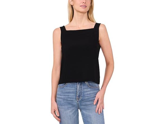 (取寄) シーシー レディース スクエア ネック クロップド タンク CeCe women CeCe Square Neck Cropped Tank Rich Blackの通販は