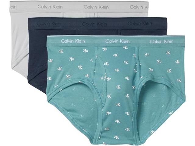 (取寄) カルバンクライン アンダーウェア メンズ コットン クラシックス 3-パック ブリーフ   Underwear men Cotton Classics 3-Pack Brief Micro Chip/Diamond Logo/Zoni Beach/Ink