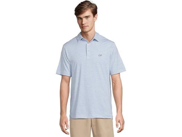(取寄) ヴィンヤードヴァインズ メンズ ヘザード ウィンステッド サンカティ ポロ Vineyard Vines men Heathered Winstead Sankaty Polo White Cap/ Ocean Breeze/ Americana