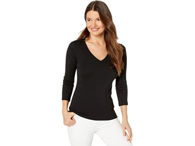 (取寄) リラ P レディース 1X1 リブ 3/4 スリーブ V-ネック トップ Lilla P women 1x1 Rib 3/4 Sleeve V-Neck Top White 取寄) リラ P レディース 1X1 リブ 3/4 スリーブ V-ネック