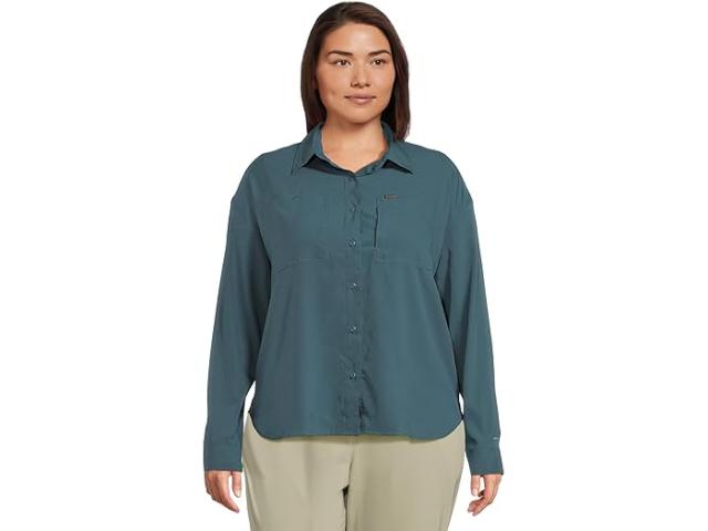 (取寄) コロンビア レディース プラス サイズ シルバー リッジ ユーティリティ ロング スリーブ シャツ Columbia women Plus Size Silver Ridge Utility Long Sleeve Shirt Everblue
