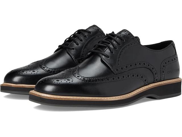 (取寄) コールハーン メンズ モース グランド ウィングチップ オックスフォード Cole Haan men Morse Grand Wingtip Oxfords Black/Black/Gray Pinstripe