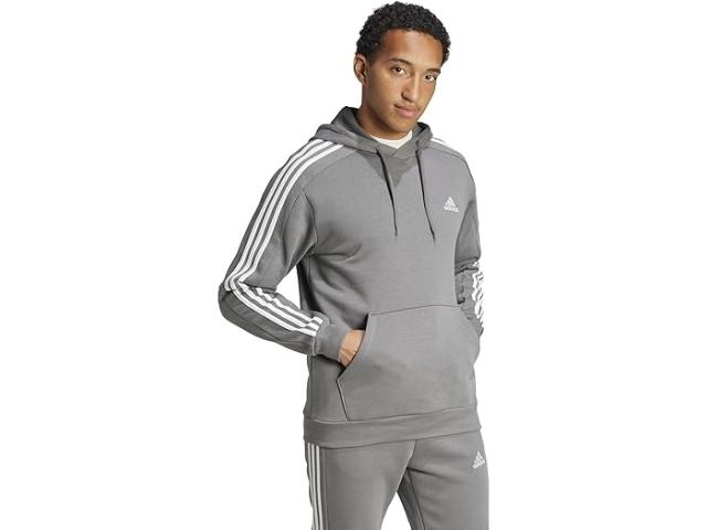 (取寄) アディダス メンズ エッセンシャル フリース 3ストライプ ブーディ adidas men Essentials Fleece 3-Stripes Hoodie Greyの通販はトレーナー・スウェット