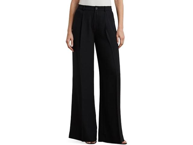 (取寄) ローレン ラルフローレン レディース ダブルフェイス ジョーゼット ワイド-レッグ パンツ Lauren Ralph Lauren women Double-Faced ette Wide-Leg Pants Black