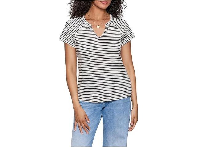 (取寄) サンクチュアリ レディース ノッチ ネック ティー Sanctuary women Notch Neck Tee Light Oat/Black Stripe 2