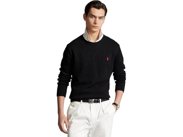 (取寄) ラルフローレン メンズ コットン クルー ネック セーター Polo Ralph Lauren men Cotton Crew Neck Sweater Polo Black
