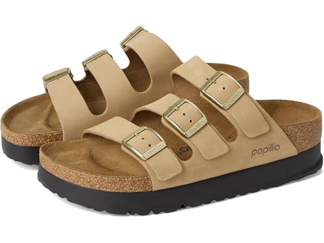 (取寄) ビルケンシュトック レディース パピリオ バイ フロリダ プラットフォーム - ヌバック Birkenstock women Papillio by Florida Platform - Nubuck Sandcastle