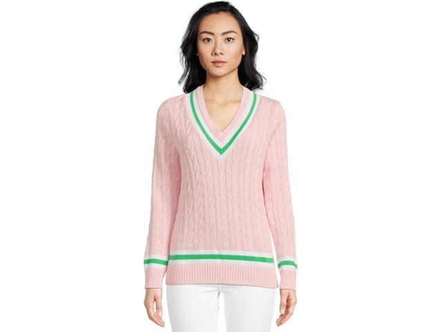 (取寄) リリー ピュリッツァー レディース ブロックトン セーター Lilly Pulitzer women Brockton Sweater Pink Muse X Fauna Green Tipping