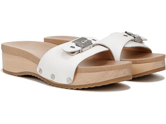 (取寄) ドクターショール レディース オリジナル トゥ スライド サンダル Dr. Scholl's women Original Too Slide Sandal White Leather