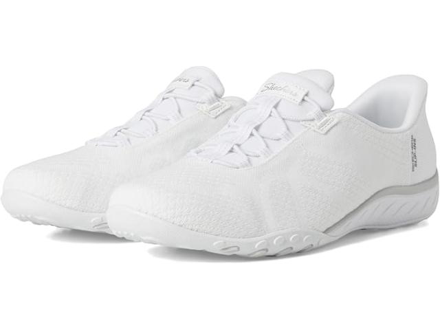 (取寄) スケッチャーズ レディース ブリーズ イージー - ニット ウェーブ ハンズ フリー スリップ-インス SKECHERS women Breathe Easy - Knitty Waves Hands Free Slip-Ins White