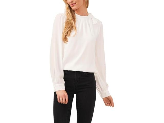 (取寄) シーシー レディース ロング スリーブ タイ ネック ボタン ショルダー ブラウザ CeCe women CeCe Long Sleeve Tie Neck Button Shoulder Blouse New Ivoryの通販は