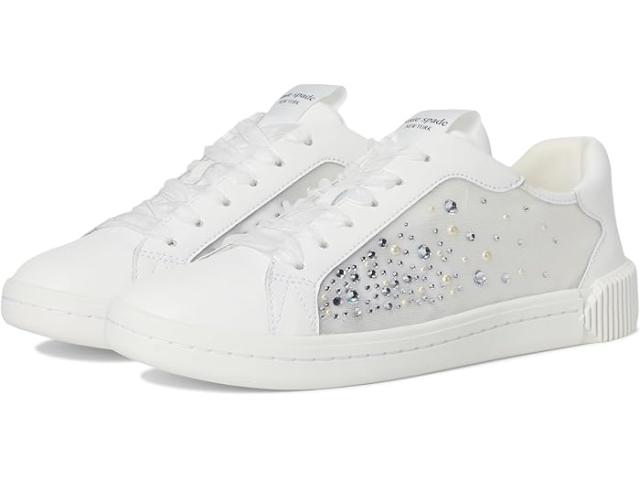 (取寄) ケイトスペード レディース トリ クリスタルズ レース アップ スニーカー Kate Spade New York women Tori Crystals Lace Up Sneakers True White