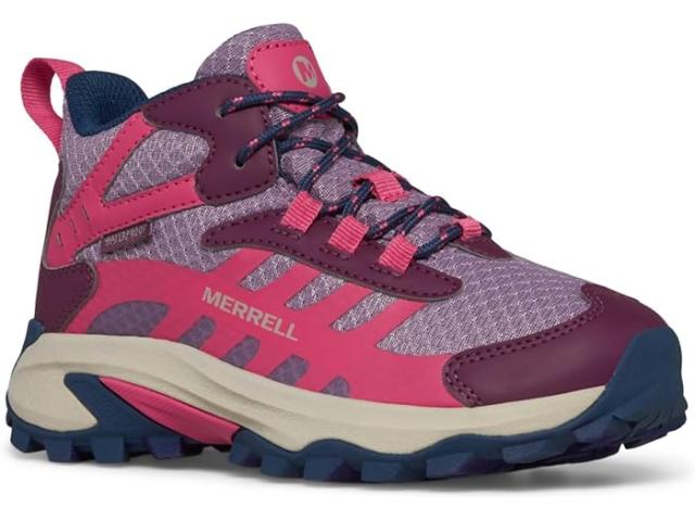 (取寄) メレル キッズ キッズ モアブ スピード 2 ミッド ウォータープルーフ (リトル キッド/ビッグ キッド) Merrell Kids kids Merrell Kids Moab Speed 2 Mid Waterproof (Little Kid/Big Kid) Berry/Navy