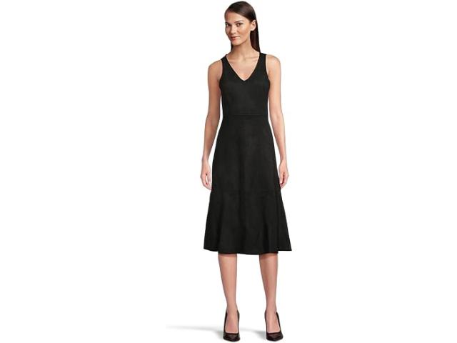 (取寄) ヴィンスカムート レディース スリーブレス ミディ ドレス ウィズ シームズ Vince Camuto women Sleeveless Midi Dress with Seams Rich Black
