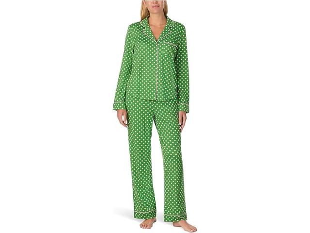 (取寄) ケイトスペード レディース コージー ジャージ ノッチ パジャマ セット Kate Spade New York women Cozy Jersey Notch Pajama Set Green Dot