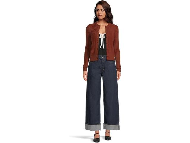 (取寄) メイドウェル レディース ロング スリーブ コージー コットン リブド カーディガン Madewell women Long Sleeve Cozy Cotton Ribbed Cardigan Deep Rust