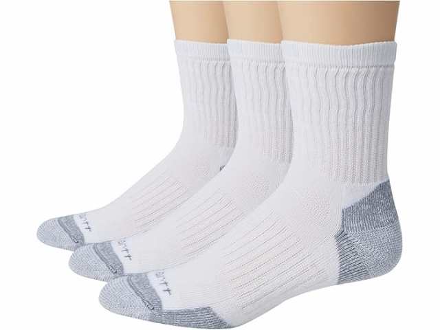 (取寄) カーハート メンズ ミッドウエイト コットン ブレンド クルー ソックス 3-パック Carhartt men Midweight Cotton Blend Crew Socks 3-Pack Whiteの通販は
