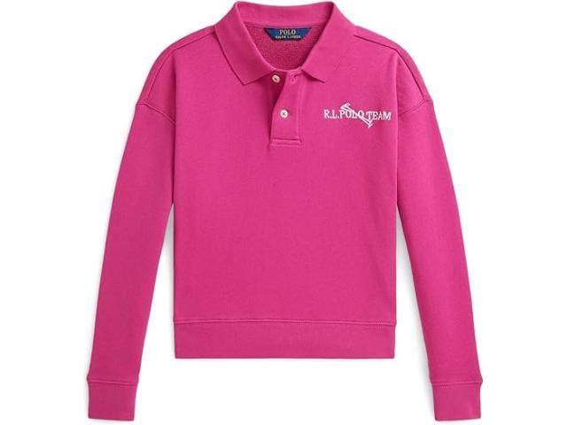 (取寄) ラルフローレン キッズ レディース ポロ チーム テリー ポロ スウェットシャツ (ビッグ キッド) Polo Ralph Lauren Kids women Polo Team Terry Polo Sweatshirt (big Kid) College Pink
