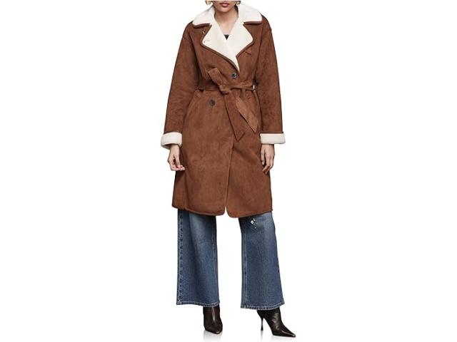 (取寄) アヴェックレフィー レディース フォー シアリング ベルテッド コート Avec Les Filles women Faux Shearling Belted Coat Camel