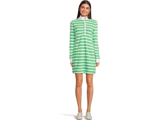 (取寄) リリー ピュリッツァー レディース エヴァンジェリン ドレス Lilly Pulitzer women Evangeline Dress Fauna Green Resort White Stripe