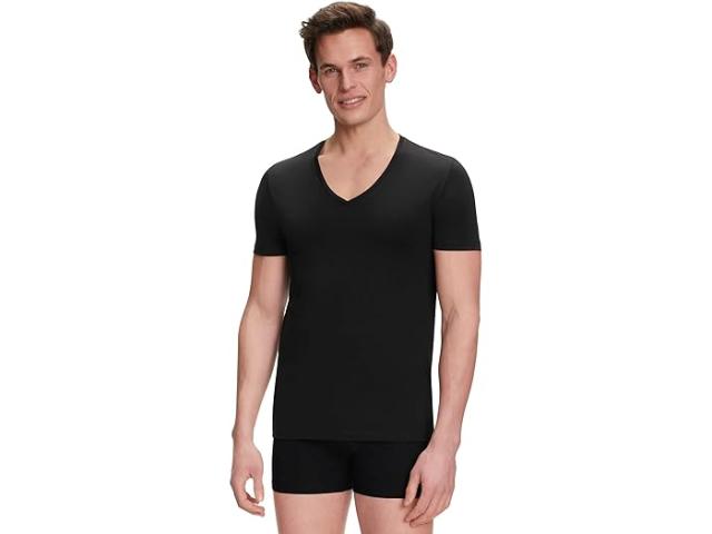 (取寄) ファルケ メンズ デイリー コンフォート V-ネック Tシャツ 2-パック Falke men Daily Comfort V-Neck T-Shirt 2-Pack Black (Black 3000)