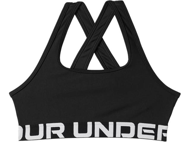 (取寄) アンダーアーマー キッズ ガールズ クロスバック スポーツ ブラ (ビッグ キッド) Under Armour Kids girls Crossback Mid-Impact Sports Bra (Big Kid) Black/White