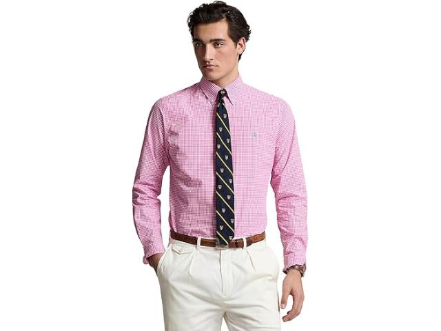 (取寄) ラルフローレン メンズ クラシック フィット ギンガム ストレッチ ポプリン シャツ Polo Ralph Lauren men Polo Ralph Lauren Classic Fit Gingham Stretch Poplin Shirt 4656L Resort Rose/Whiteの通販は