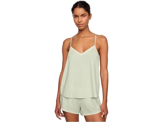 (取寄) エバージェイ レディース フリーダ - ザ ホイップ ステッチ カミ アンド ショーツ セット Eberjey women Frida - The Whip Stitch Cami and Shorts Set Mint Cream/Ivory