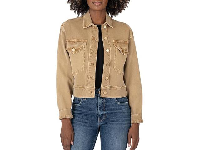 (取寄) カット フロム ザ クロス レディース エル クロップ ジャケット ウィズ ドロップ ショルダー フラップス FRT ポケット KUT from the Kloth women KUT from the Kloth Elle Crop Jacket with Drop Shoulder Flaps Frt Pocket Cinnamonの通販は 15,414円